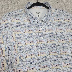 1764 Golf Polo Mens XL Guitar music intrument All Over Print Stretch stretch